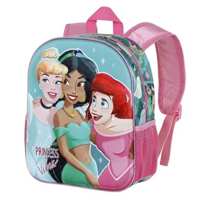 Princesas Disney Vibes-Mochila 3D Pequeña, Azul