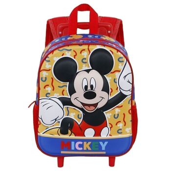 Disney Mickey Mouse Oh Boy-3D Sac à dos avec petites roulettes Rouge 2