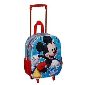 Disney Mickey Mouse House-Small Sac à dos 3D à roulettes Bleu 3