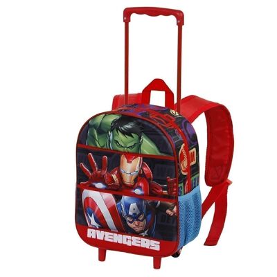Marvel Avengers Union-3D Rucksack mit kleinen Rädern, Rot