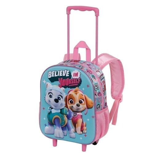 La Patrulla Canina Believe-Mochila 3D con Ruedas Pequeña, Multicolor