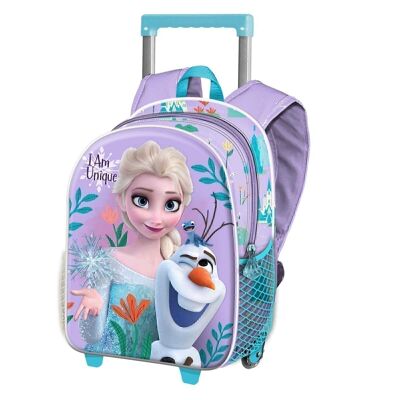 Disney Frozen 2 Einzigartiger, kleiner 3D-Rucksack mit Rollen, Mauve
