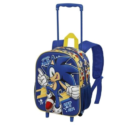 Sega-Sonic Step-3D Backpack with Wheels Small, Blue