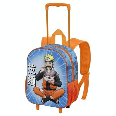 Naruto Ramen-3D Rucksack mit Rollen klein, blau