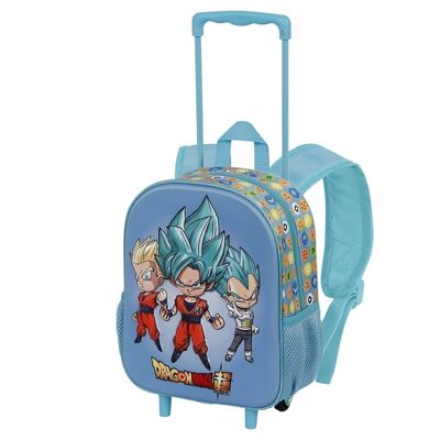 Dragon Ball (Dragon Ball) Three-3D Backpack with Wheels Small, Blue