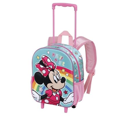Disney Minnie Mouse Colors-3D Backpack with Small Wheels, Blue