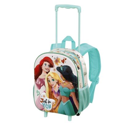 Disney Princess You-3D Small Wheeled Backpack, White