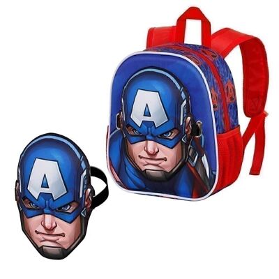 Marvel Captain America First-Mask Sac à dos Bleu