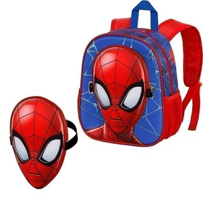 Marvel Spiderman Badoom-Mochila Mask, Rojo