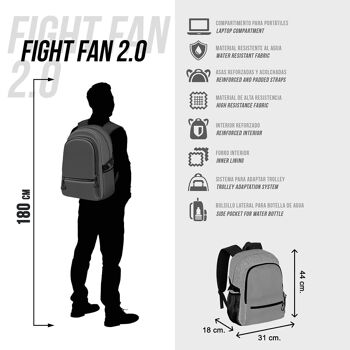 Sac à dos PRODG Urbansk8-Fight FAN 2.0, gris 5