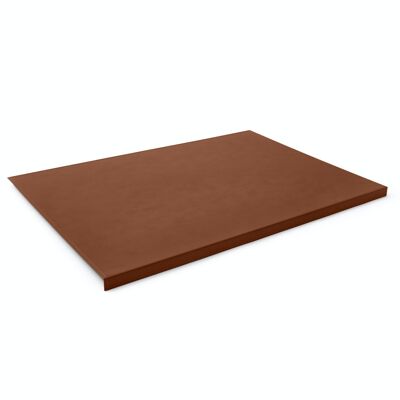 Desk Pad Calliope Bonded Leather Orange Brown - Edge Protection and Perimeter Stitching
