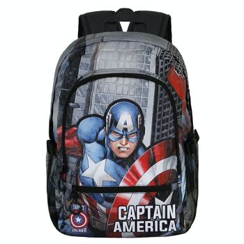 Sac à dos Marvel Captain America Defender-Fight FAN 2.0, noir 2