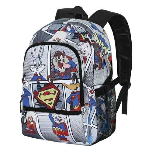 Looney Tunes Super Tunes-Mochila Fight FAN 2.0, Gris