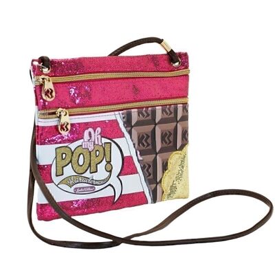 Ô mon Pop ! Chocolat-Action Mini sac à bandoulière horizontal, rose