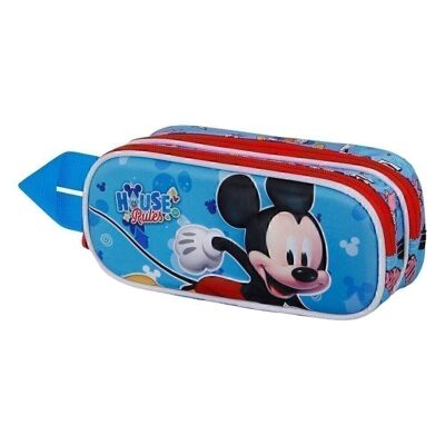 Disney Mickey Mouse House-Estuche Portatodo 3D Doble, Azul