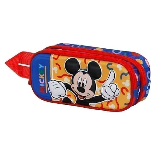 Disney Mickey Mouse Oh Boy-Estuche Portatodo 3D Doble, Rojo