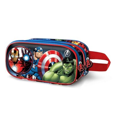 Marvel The Avengers Superhero-Double 3D Pencil Case, Blue