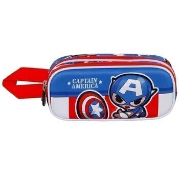Marvel Captain America Let's Go-Double Étui de transport 3D Bleu 2