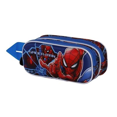 Marvel Spiderman Brave-Estuche Portatodo 3D Doble, Azul