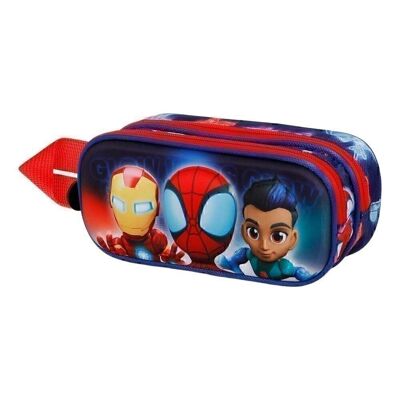 Marvel Spiderman Glow-Double 3D Pencil Case, Blue