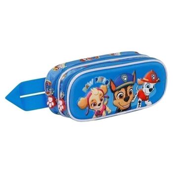 Paw Patrol Eats!-Trousse à crayons double 3D Multicolore 3