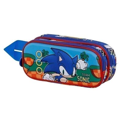 Sega-Sonic Team-Double 3D Pencil Case, Blue