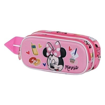 Disney Minnie Mouse Wink-Estuche Portatodo 3D Doble, Rosa