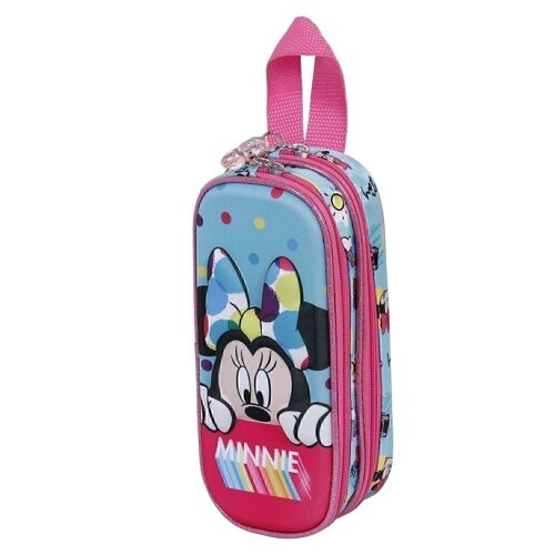 Disney Minnie Mouse Disney Wishful-Estuche Portatodo 3D Doble, Azul