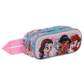 Disney Princesses Kind-Double Trousse à crayons 3D, Rose 3