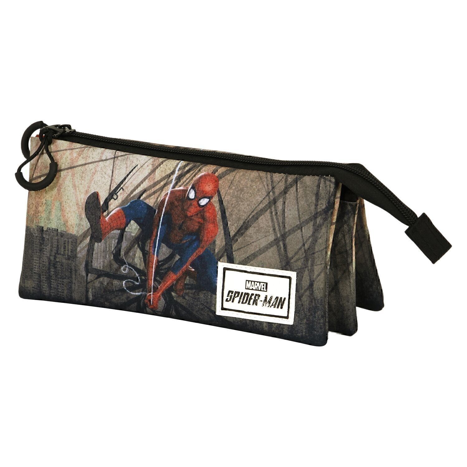 Astuccio Marvel Spiderman Webslinger-Triple FAN 2.0, Nero