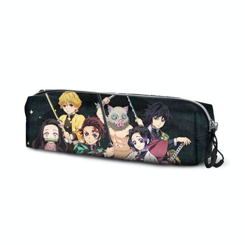 Demon Slayer Kimetsu no Yaiba-Estuche Portatodo Cuadrado FAN 2.0, Negro