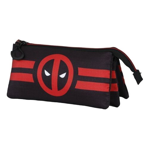 Marvel Deadpool Lines-Estuche Portatodo Triple ECO, Negro