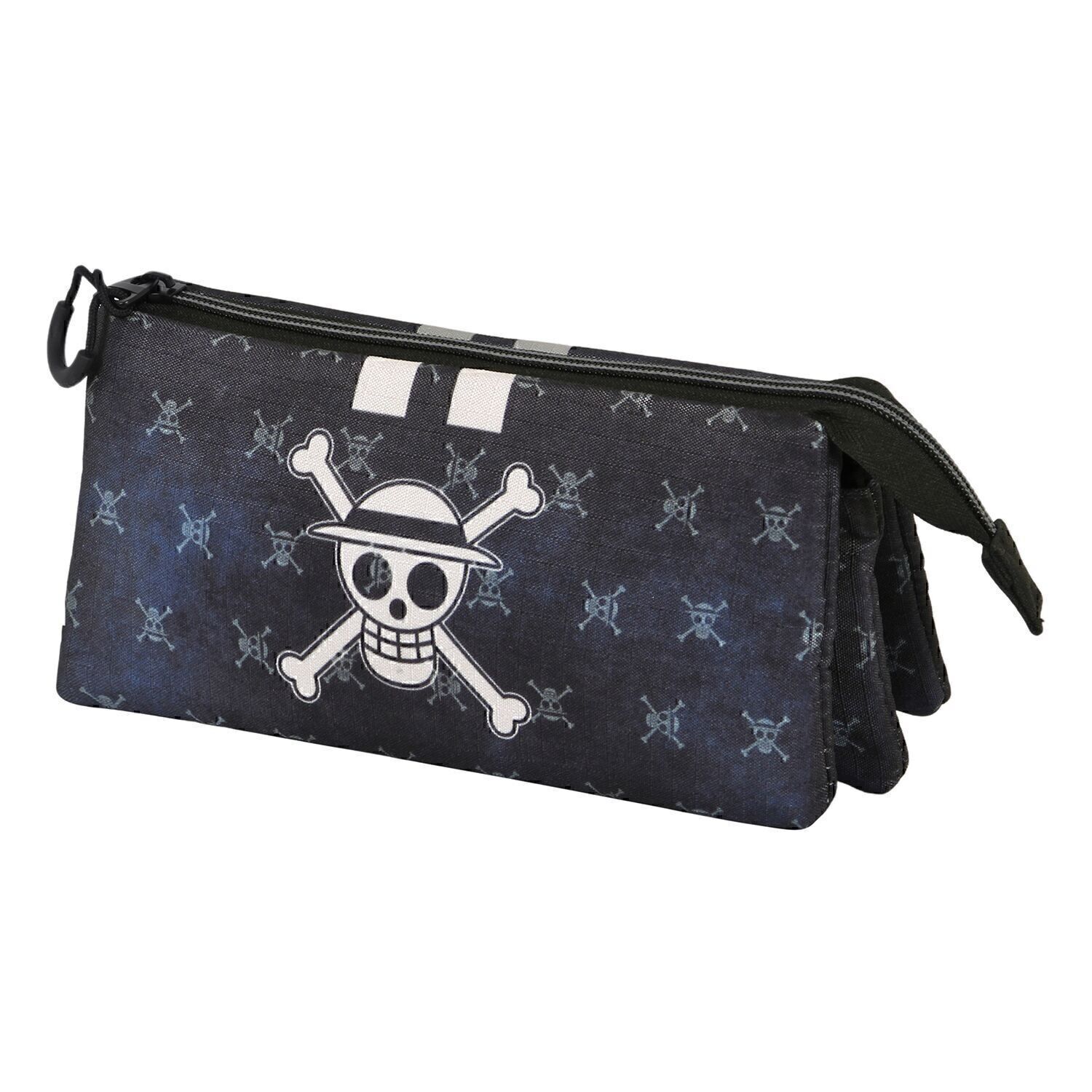 Astuccio One Piece Vintage Skull-Triple ECO, nero