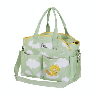 Looney Tunes Tweety (Tweety) Clouds-Mommy Baby Stroller Bag, Green