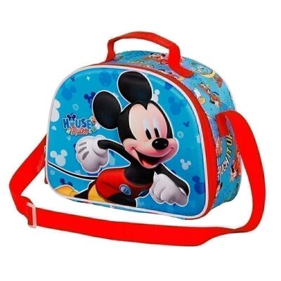 Disney Mickey Mouse House-Bolsa Portamerienda 3D, Azul