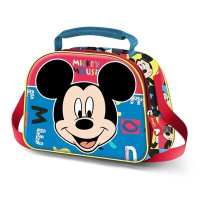 Disney Mickey Mouse Joyful-Bolsa Portamerienda 3D, Azul