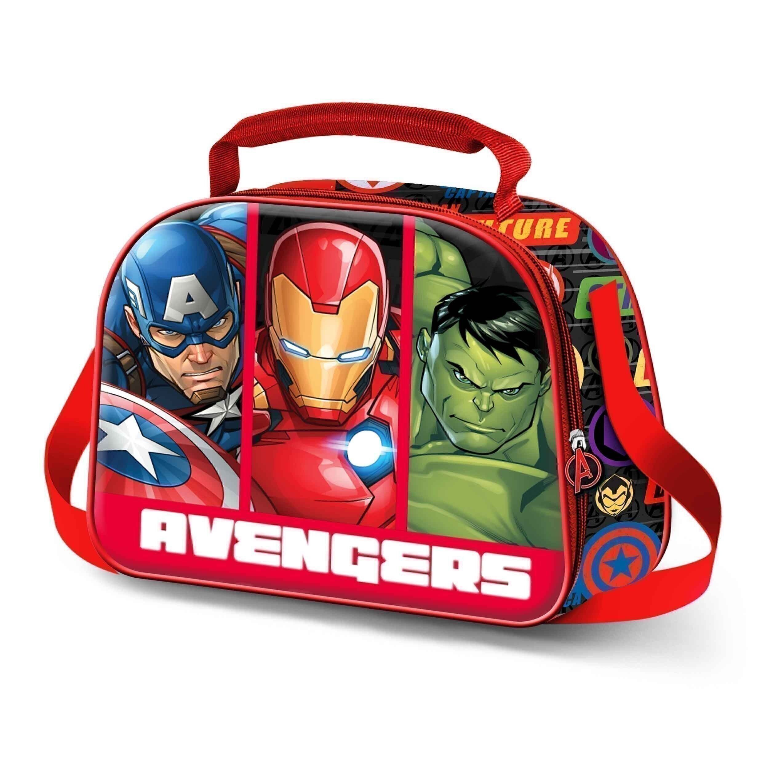 Borsa per il pranzo Marvel Avengers Union-3D, rossa
