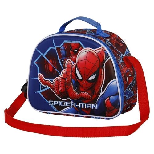 Marvel Spiderman Brave-Bolsa Portamerienda 3D, Azul