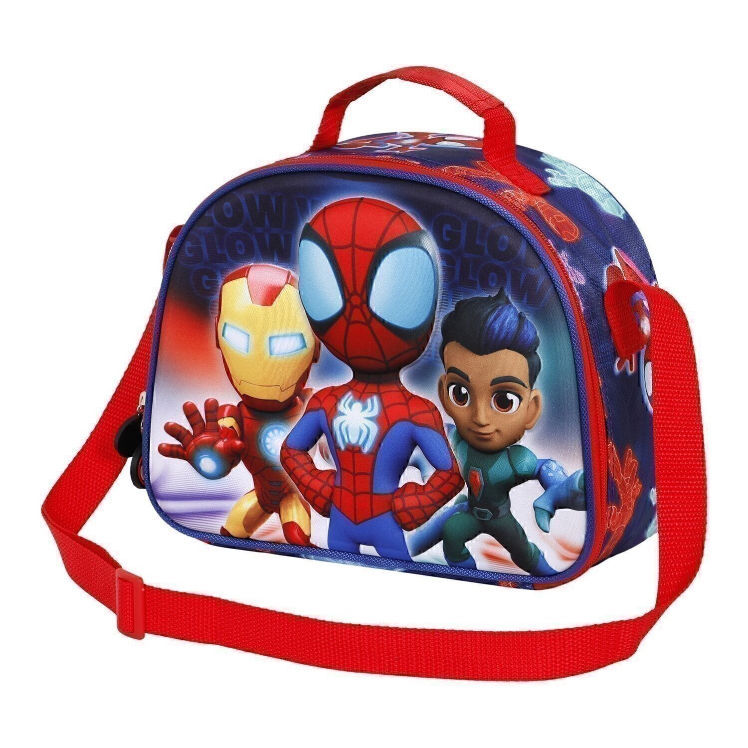 Borsa per il pranzo Marvel Spiderman Glow-3D, blu