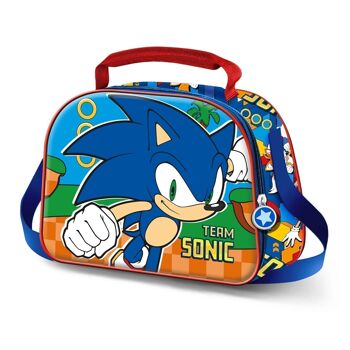 Sega-Sonic Team-Lunch Bag 3D, Bleu