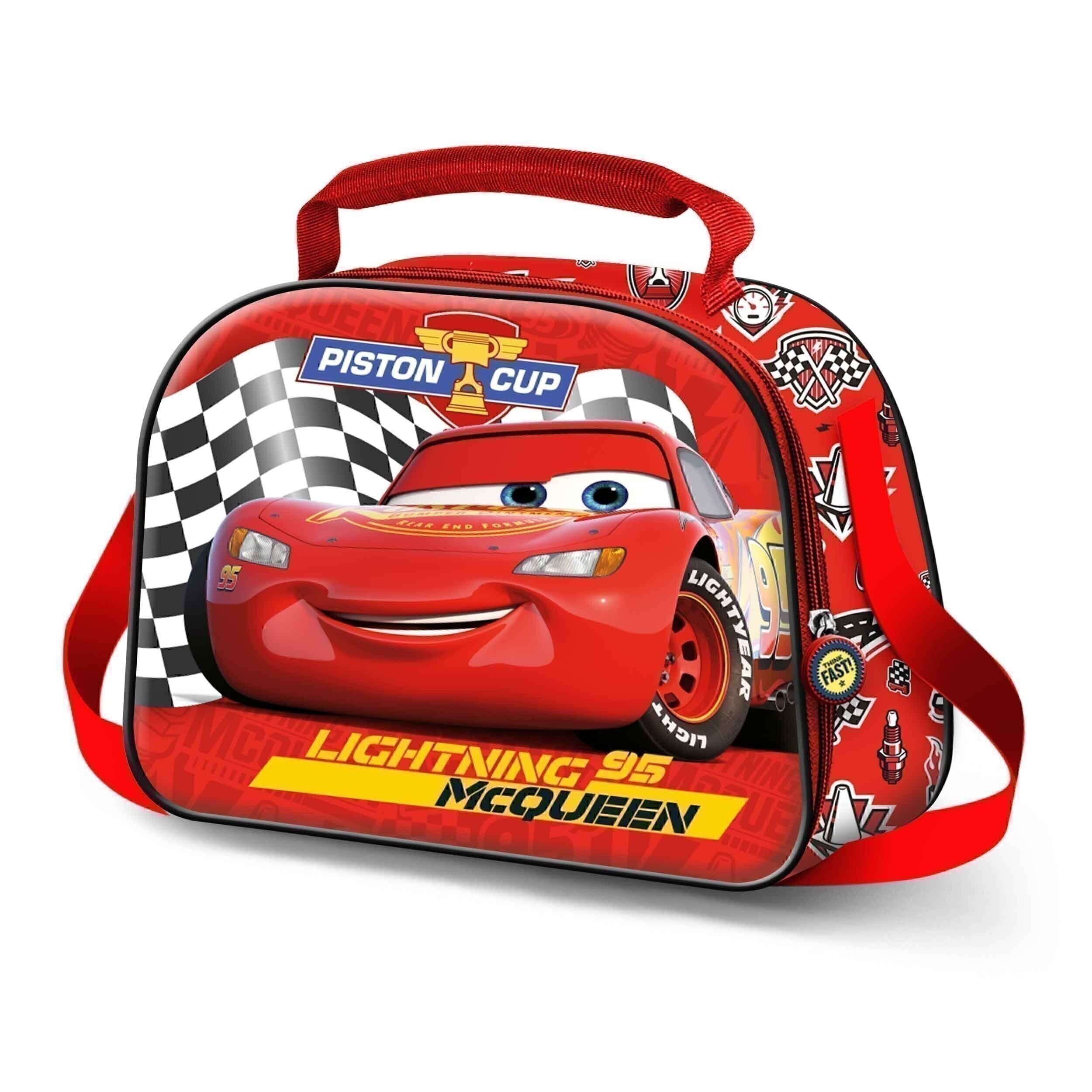 Borsa per il pranzo Disney Cars 3 Piston-3D, rossa