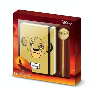 Confezione regalo Disney Il Re Leone con diario e penna alla moda, giallo