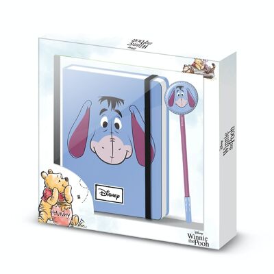 Confezione regalo Disney Winnie The Pooh Igor Face con diario e penna alla moda, blu