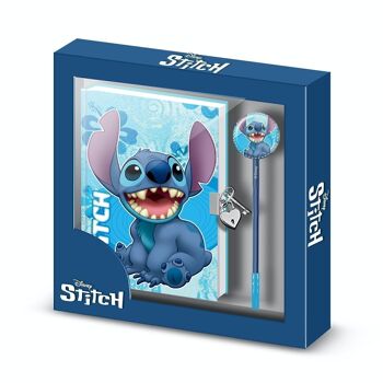 Disney Lilo et Stitch Aloha-coffret cadeau avec journal avec chaîne et stylo tendance, multicolore