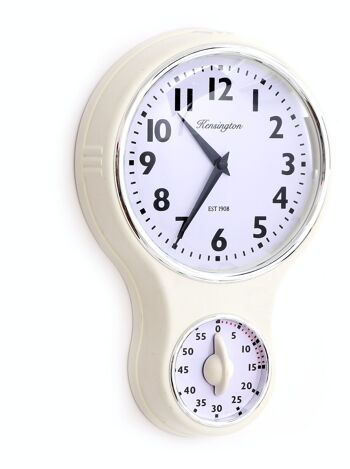 Horloge murale crème Kensington avec minuterie 1
