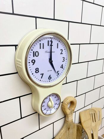 Horloge murale crème Kensington avec minuterie 4