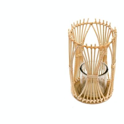 Rattan Candle Holder Small