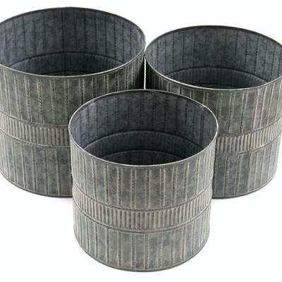 Set of Three Metal Garden Planters