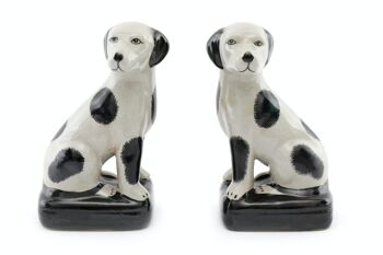 Ornements de chien en porcelaine noire et blanche 1