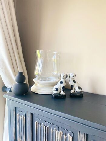 Ornements de chien en porcelaine noire et blanche 4